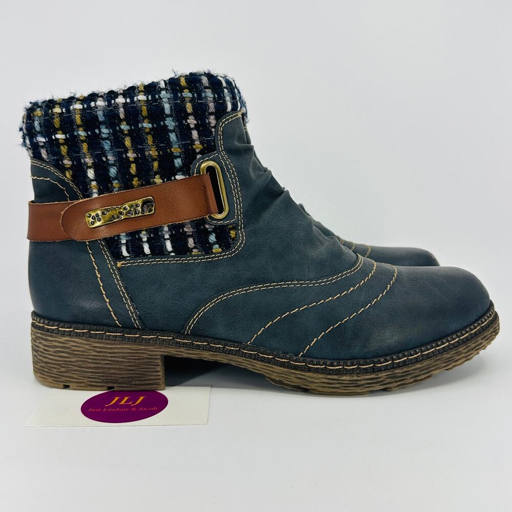 Spring Step Women's Citrine Blue Water Resistant Casual Boots Size 42 EU/11.5 US